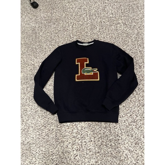 Lacoste Other - Lacoste Men's Varsity Blue Cotton Blend Tennis Sweater 80s Vintage, Sz S